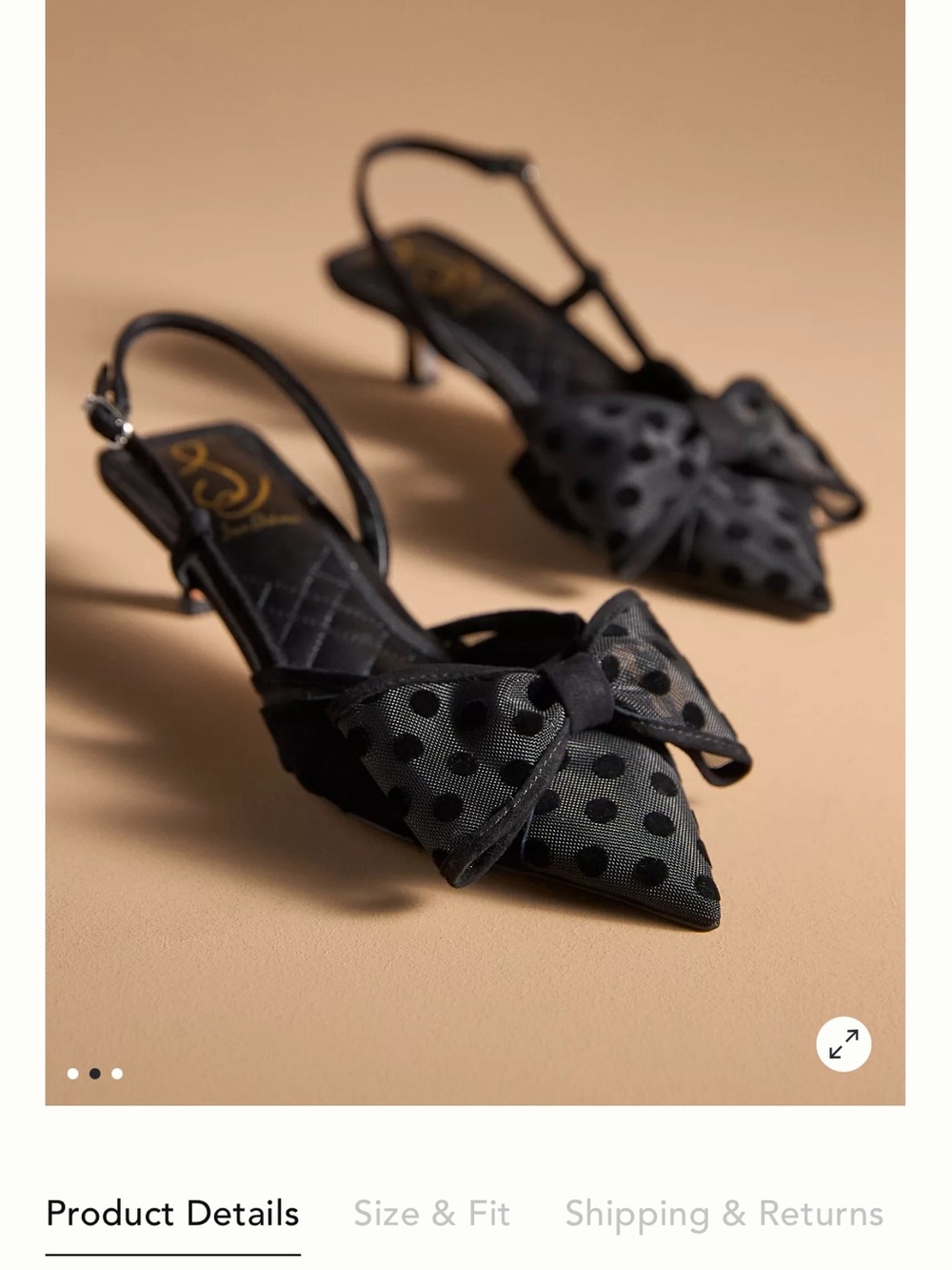 Sam Edelman Treena Black Mesh Slingback Kitten Heel